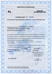 Licencja - transport drogowy